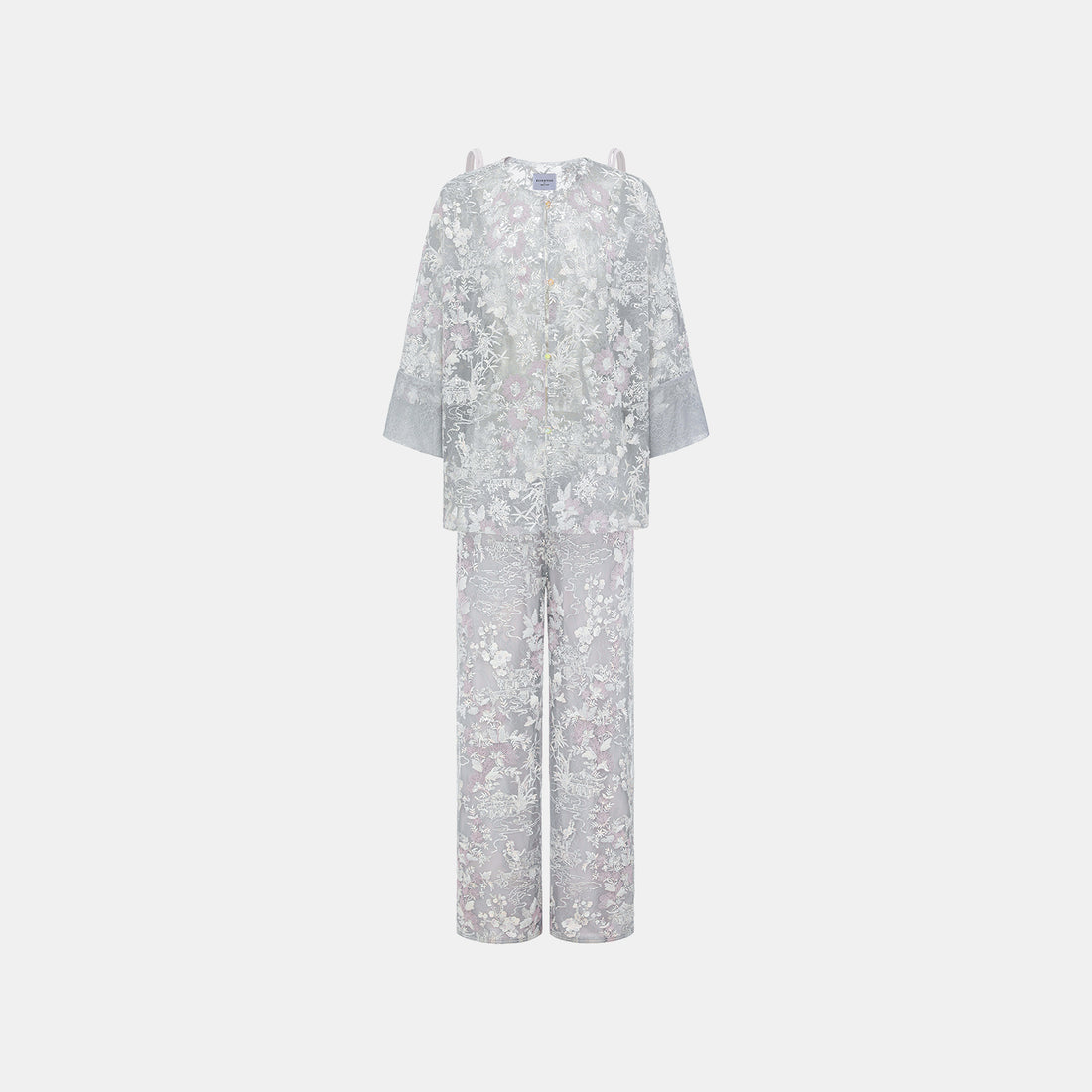 "Imperial Garden Teatime"點景白描奢華珠繡輕國風蕾絲Oversized罩衫—Woven Breeze聽風絮