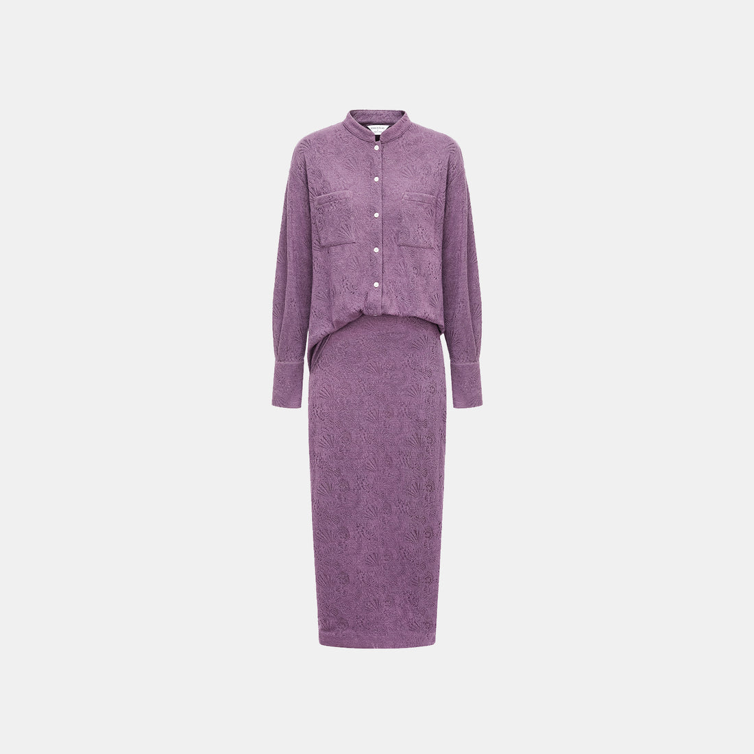 "Lazily in the Spring" Wool Jacquard Chinese Knitted Suit - Muyan Zhilan