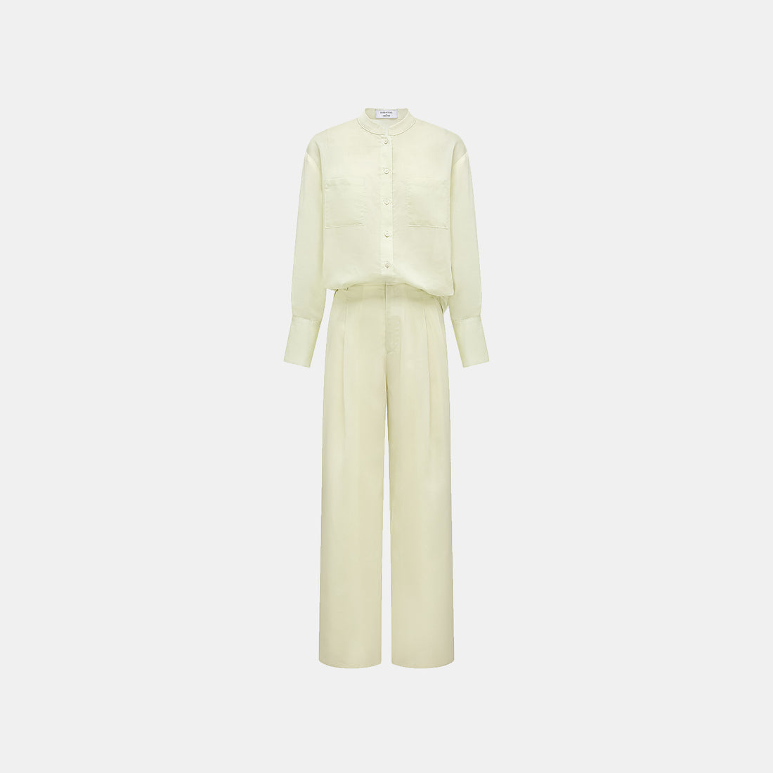 "Intellectual Moment" Tencel Satin Chiffon Oversized Shirt - Goose Yellow