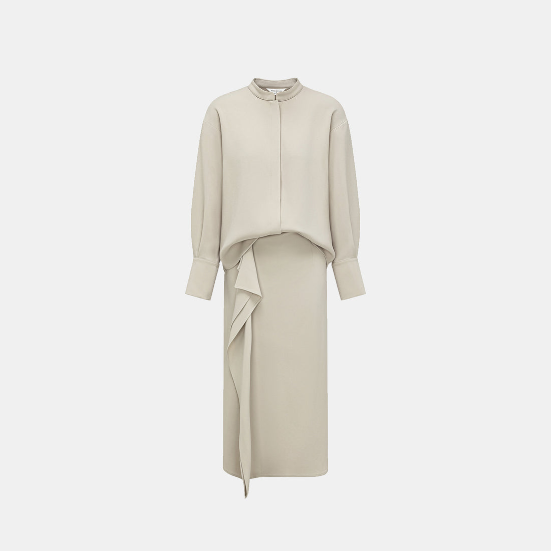 'Daytime Elegance' Textured Acetate Special Cut Pencil Skirt - Off-White