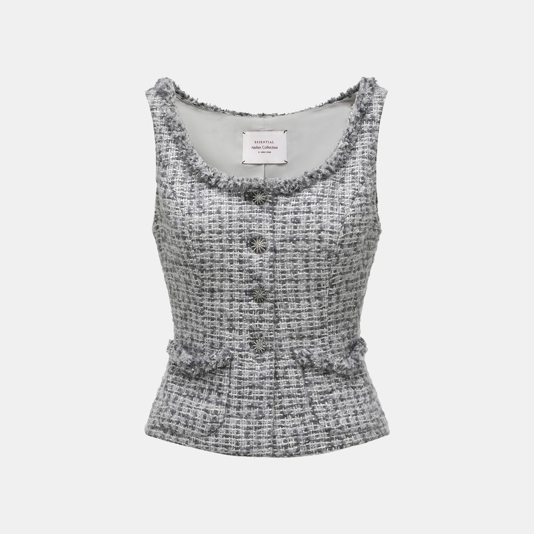 "Breeze boucle" British top light tweed vest - Starlit Smoke