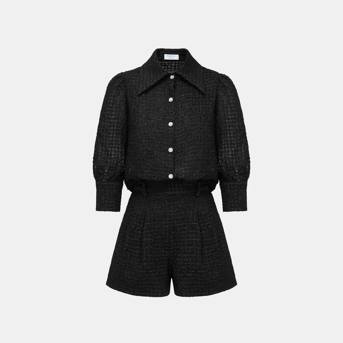 "Mayfair Datenight" Jacquard Lace Shirt—Midnight