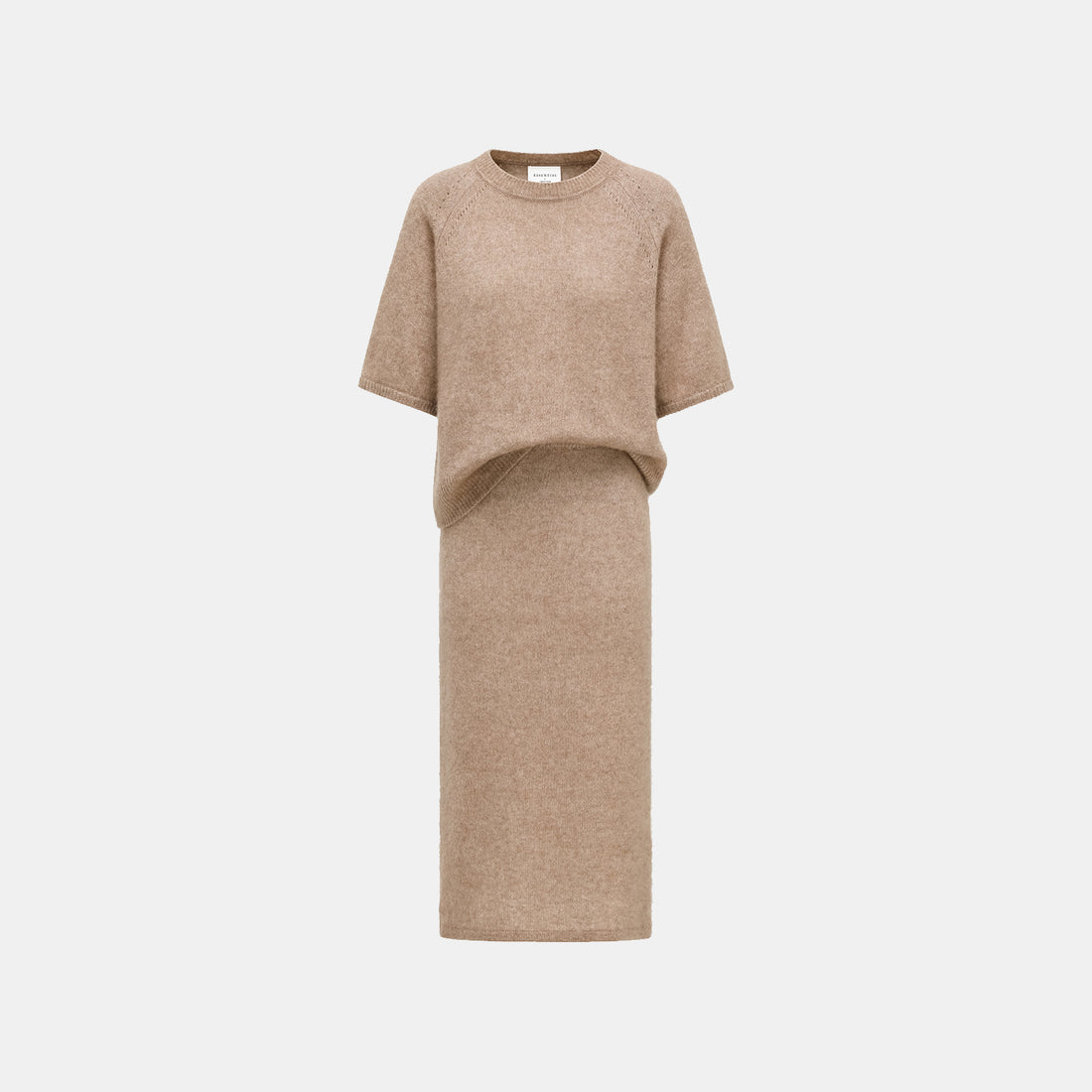 Autumn Diary Silk Cashmere Pencil Skirt—Earl Grey
