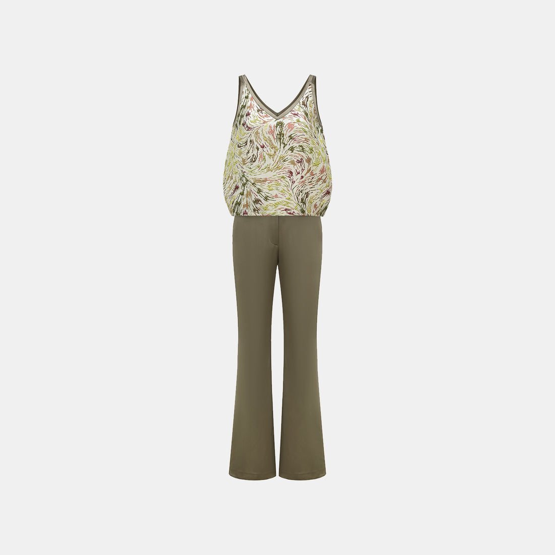 "Imperial Garden Teatime" Italian jacquard patchwork vest - Spring Breeze Green Hotel