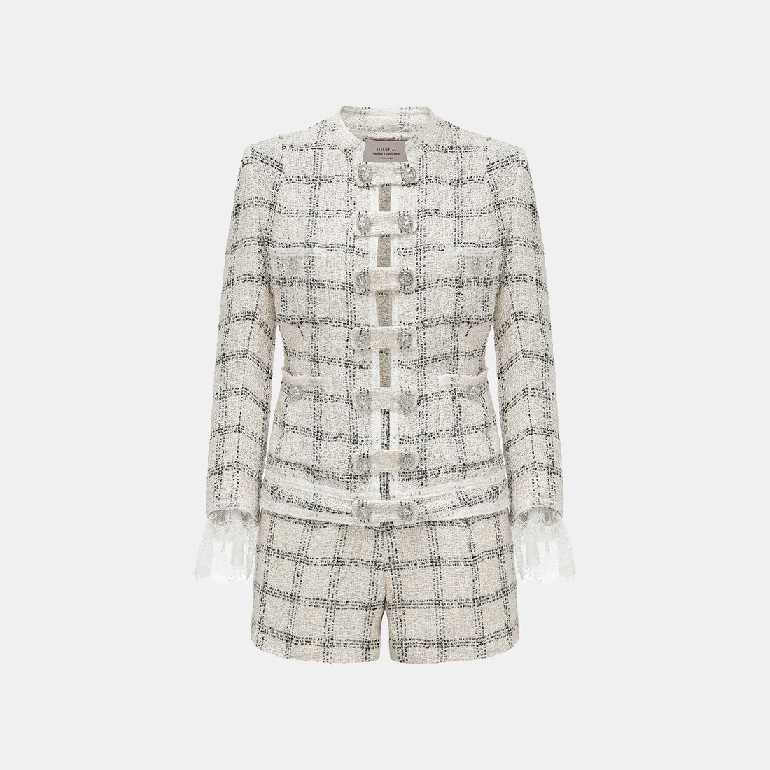 "Breeze boucle" British top light tweed shorts - Gin Tonic