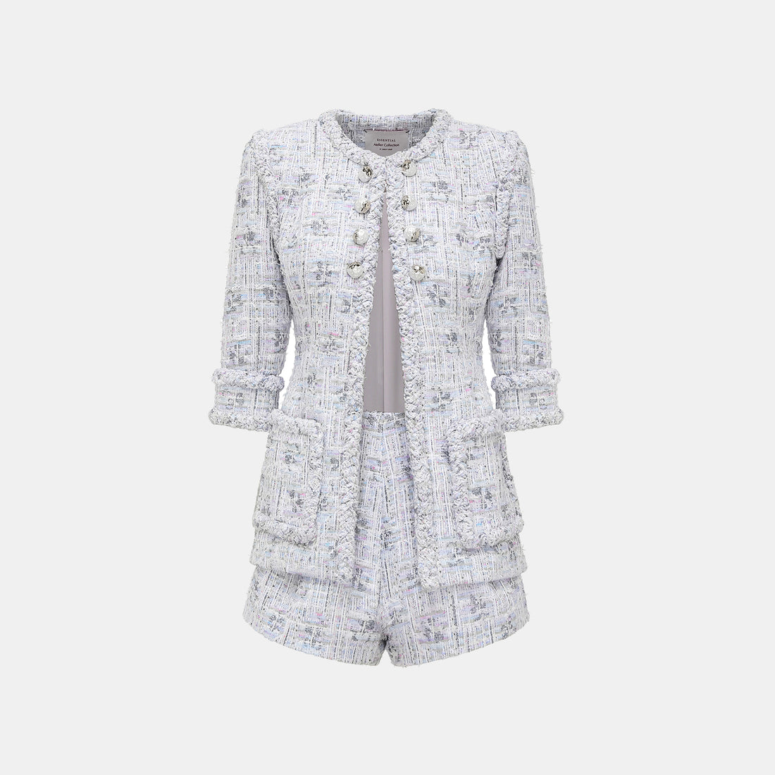 "Arcade of CherJoy Atelier." French summer light tweed high-end custom three-dimensional tailoring jacket
