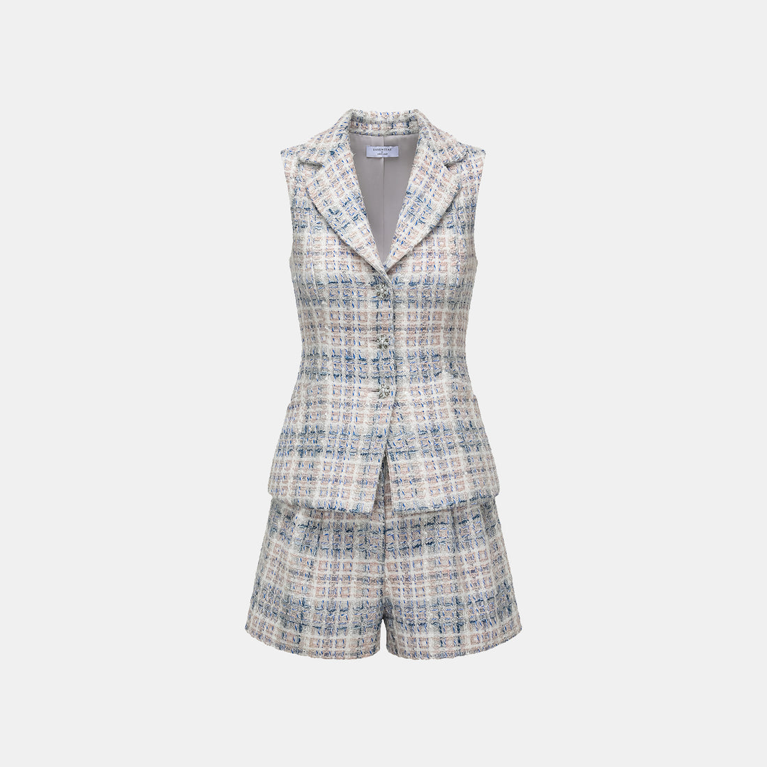 "Westminster Weekdays" Light Tweed Shorts—Blueberry Biscuit