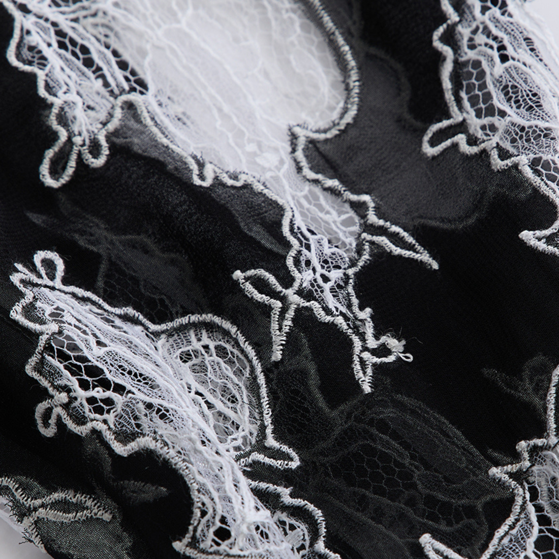 "Quiet Mastery" French top custom lace scarf—Amber Garden