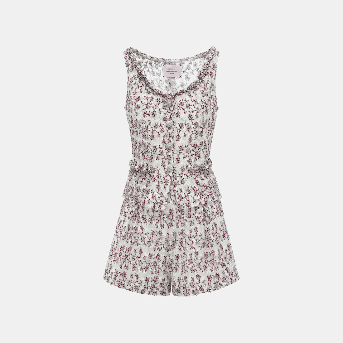 "Quiet Mastery." Lace vest made with special craftsmanship from top French craft workshop