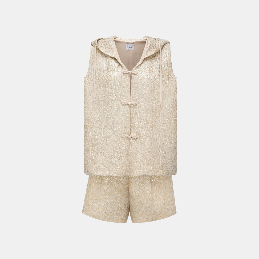 "Spring Outing" Jacquard Hooded Light Chinese Style Vest—Charm