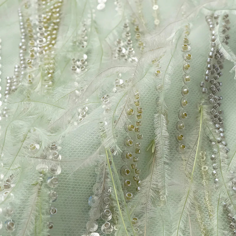 "Welcome to my party." Beaded feather craft light Chinese style vest