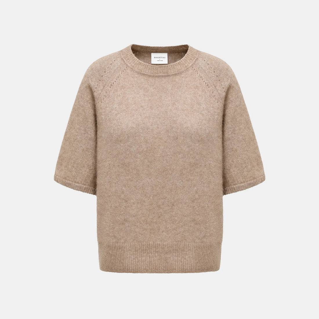 Autumn Diary Silk Cashmere 3/4 Sleeve Top—Earl Grey