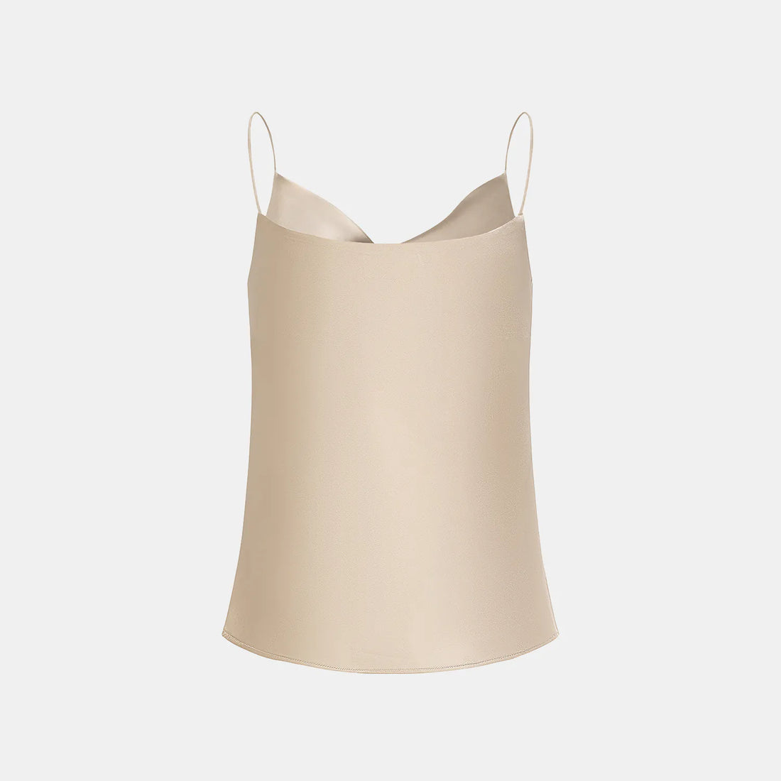 "Summer Diary" Acetate Swing Neck Spaghetti Strap Tank Top - Matt Gold