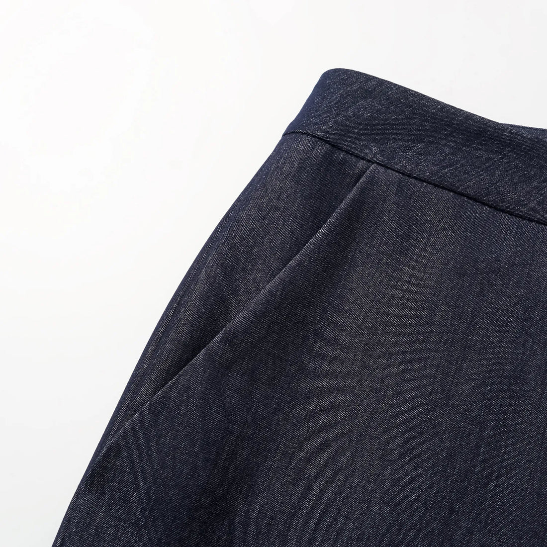 "Speak Sleek." Italian textured fabric flared pants—Denim