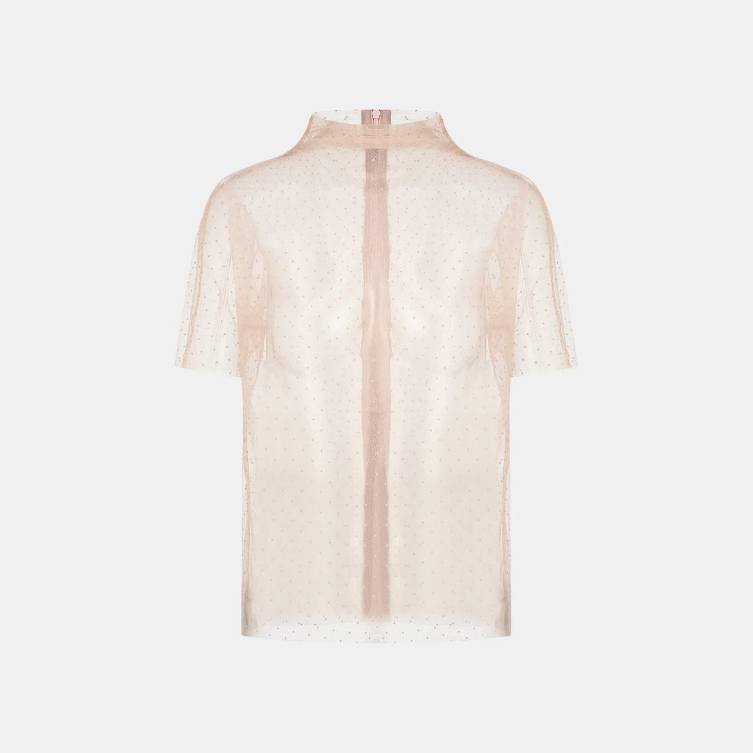 "Summer Diary" Italian tulle top—Pink dot