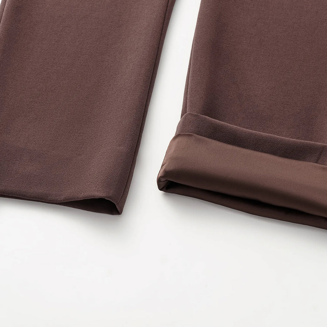 "The Atelier." Anti-wrinkle Acetate High-end Custom Soft Vest Craft High-waist Cropped Pants - Suede Brown