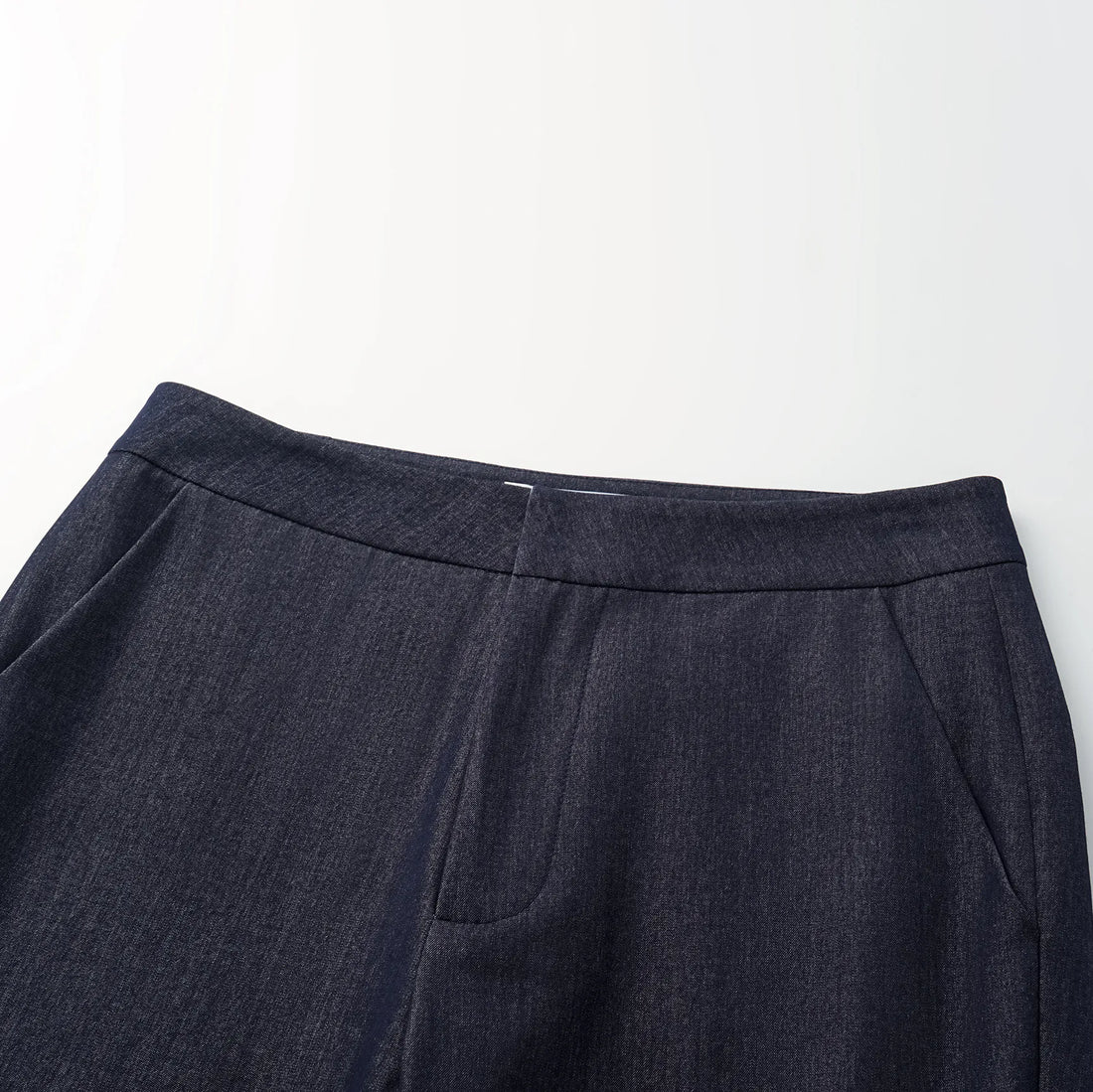 "Speak Sleek." Italian textured fabric flared pants—Denim
