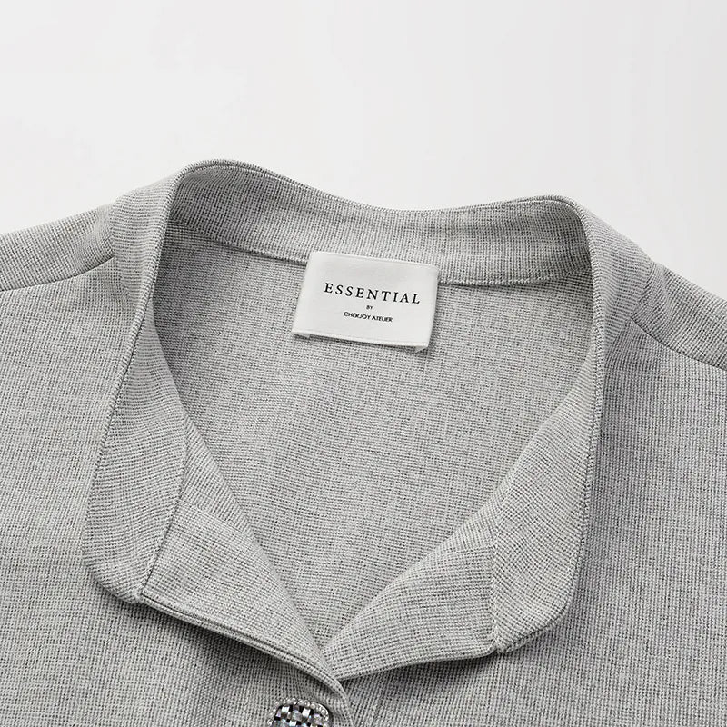 Essential Golf Collection Technical Fabric Casual 3/4 Sleeve Top — Grey