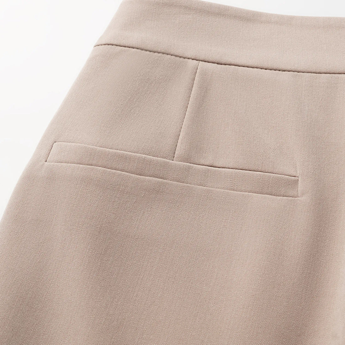 "Speak Sleek." Italian textured fabric flared pants - Taupe