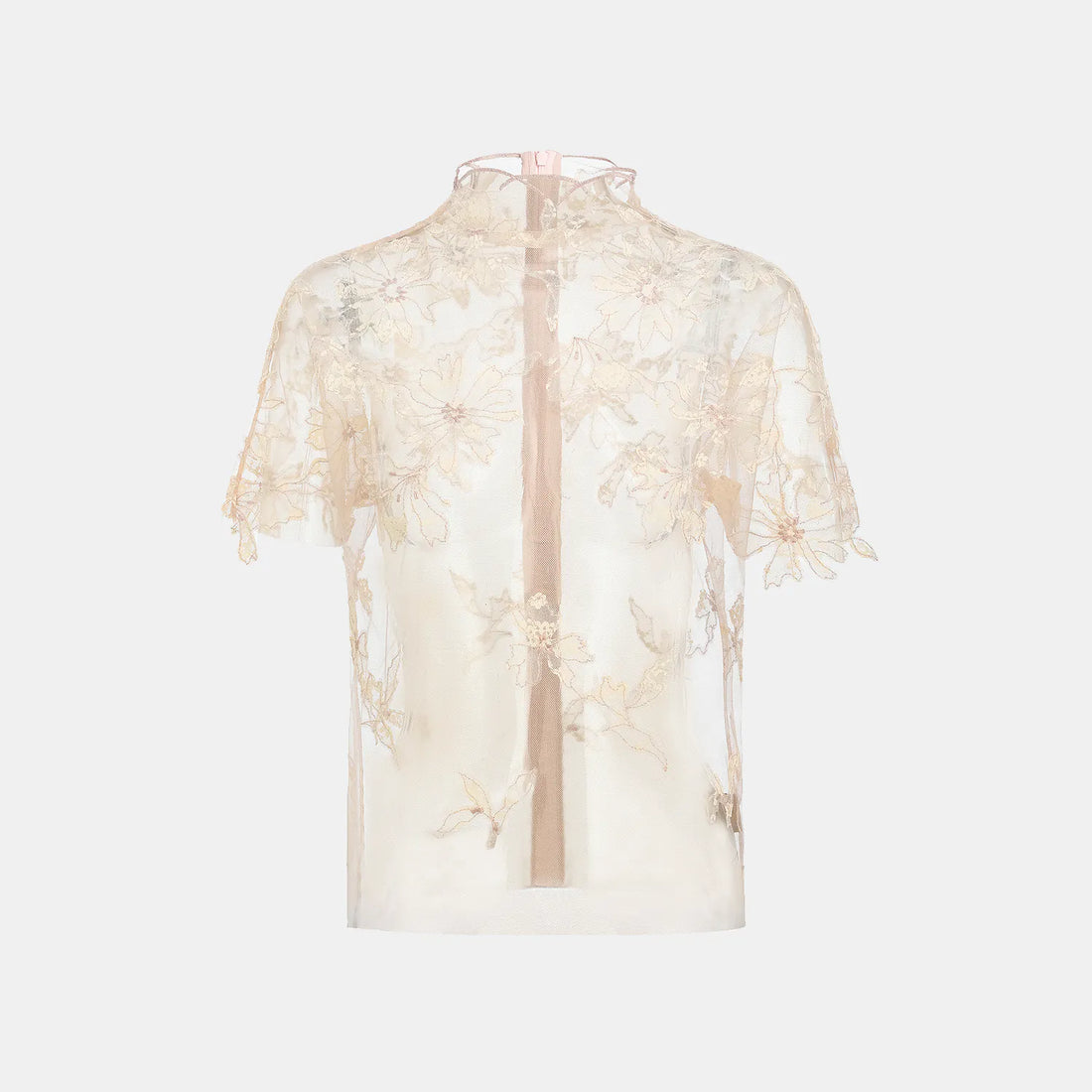 "Quiet Mastery" French top hand-painted lace top—Blush & Bloom