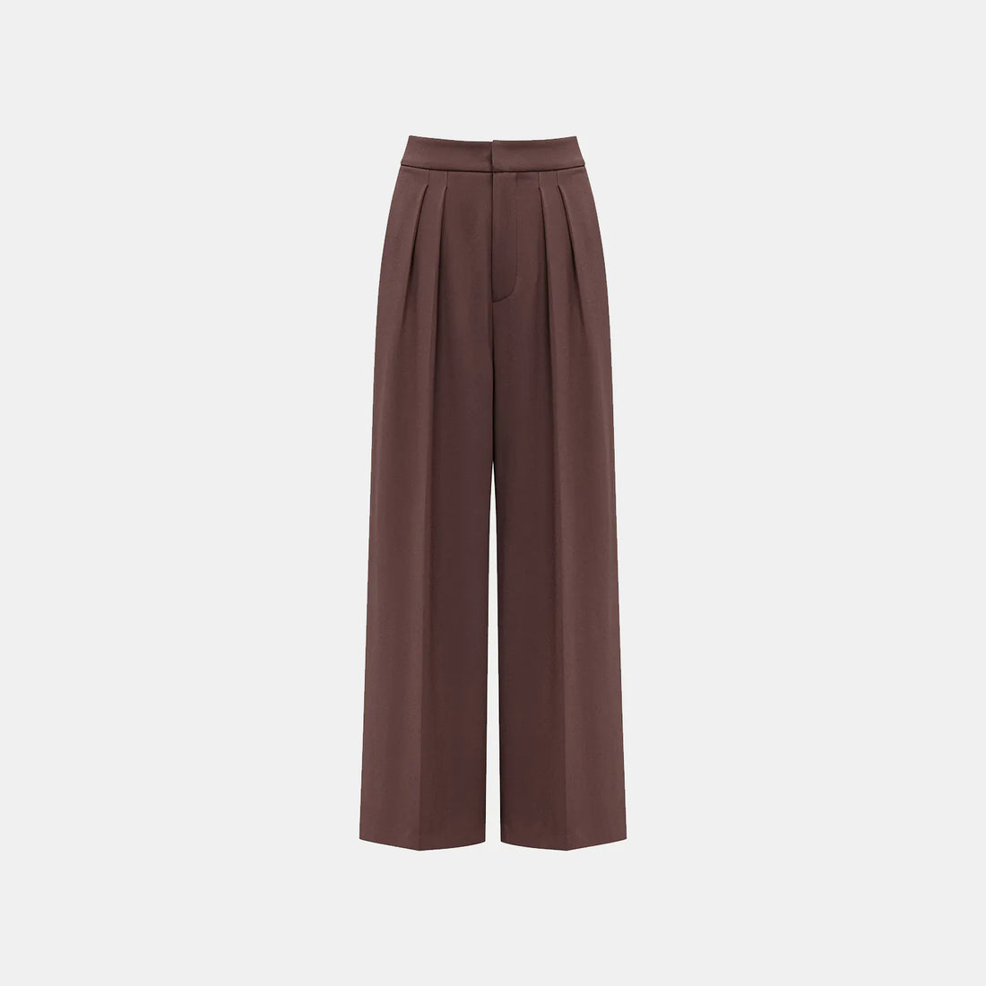 "Speak Sleek." Anti-wrinkle Acetate Special Cut Wide Leg Trousers - Suede Brown
