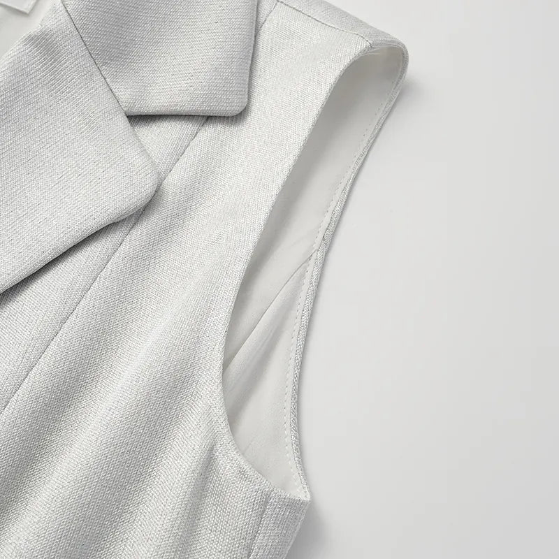 'Easy Go Chic' acetate jersey vest - Silver