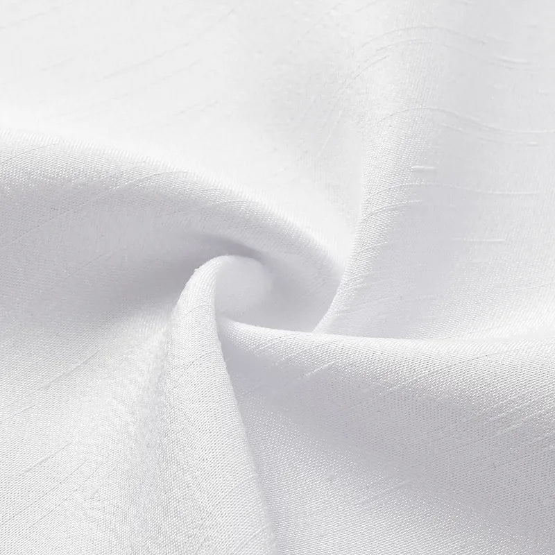 “Sloane Ave glam.” Cutout Shirt — White (matte/satin)