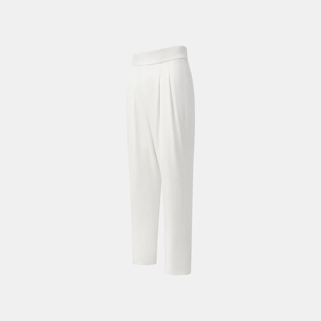 "Speak Sleek." Anti-wrinkle Acetate Special Cut Wide Leg Trousers - White