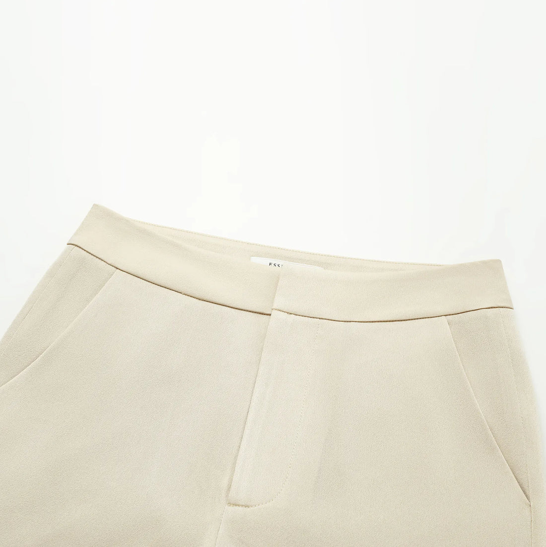 "Speak Sleek." Acetate flared pants—Champagne