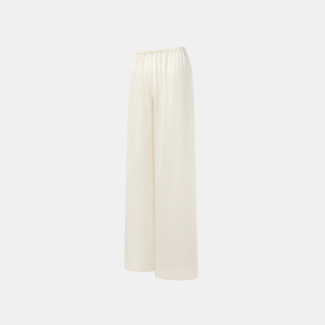 "Easy Go Chic" Korean Pleated Fabric Straight Leg Pants — Original White