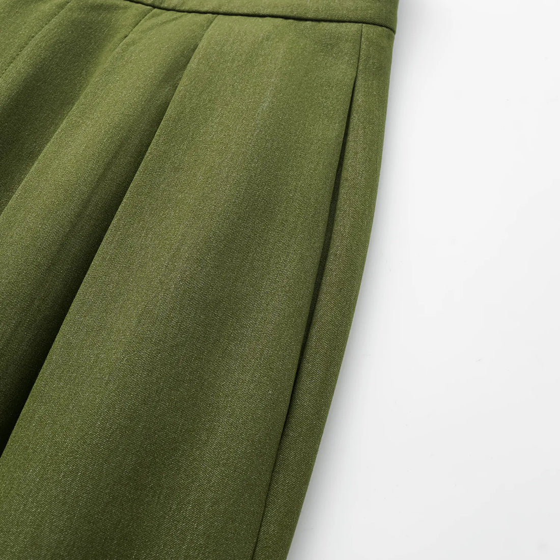 "Speak Sleek." Italian textured fabric three-dimensional tailored wide-leg pants—Amber Garden