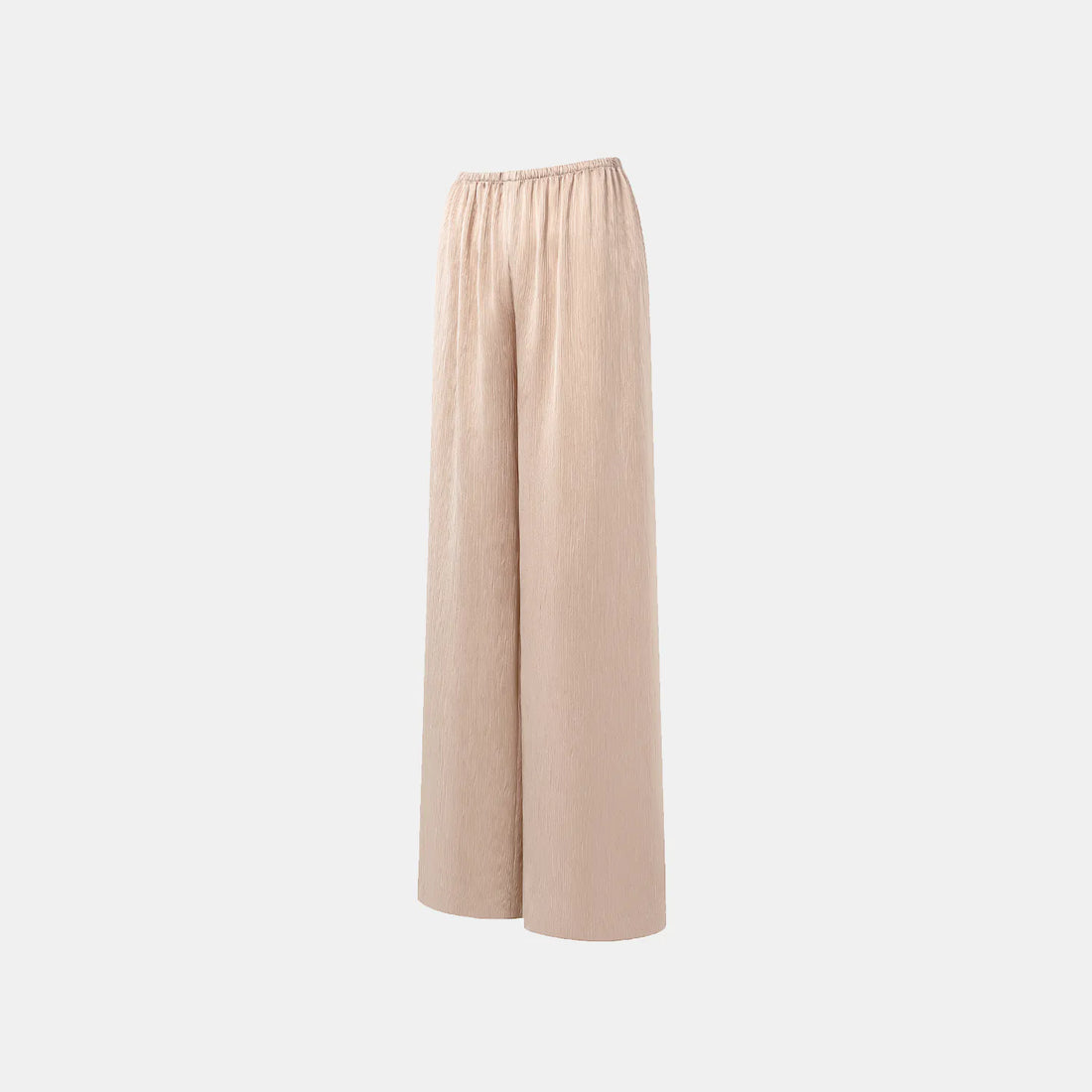 "Easy Go Chic" Korean Pleated Fabric Straight Leg Pants — Nude Gold