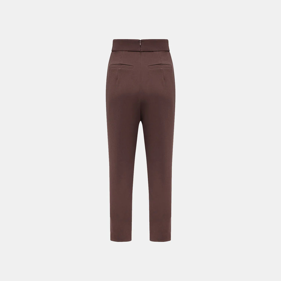 "The Atelier." Anti-wrinkle Acetate High-end Custom Soft Vest Craft High-waist Cropped Pants - Suede Brown