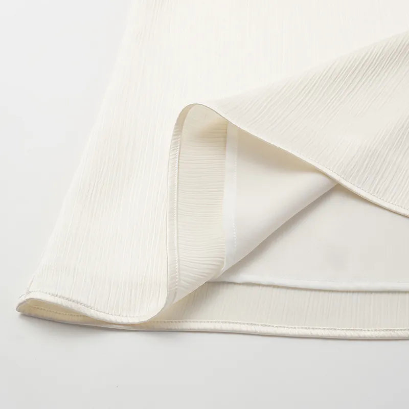 "Easy Go Chic" Korean Pleated Fabric Vest - Original White