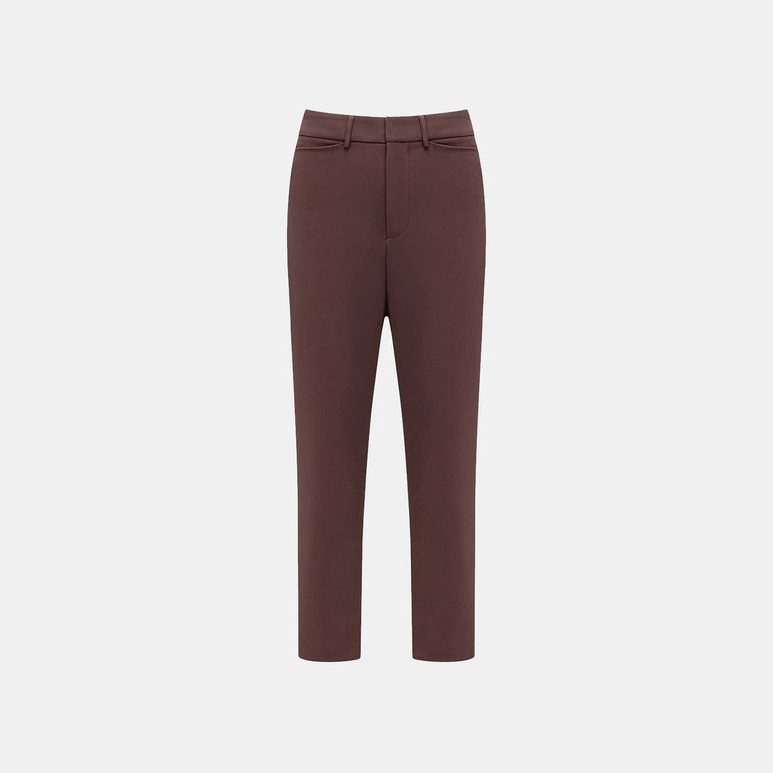 “Speak Sleek.” Anti-wrinkle Acetate Cropped Pants—Suede Brown