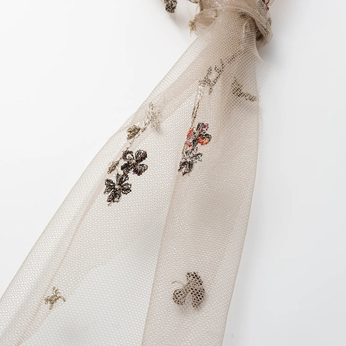 "Quiet Mastery" French top custom lace scarf—Amber Garden