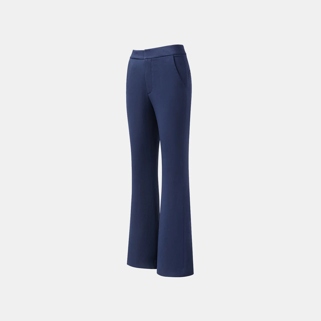 "Speak Sleek." Acetate flared pants—Indigo
