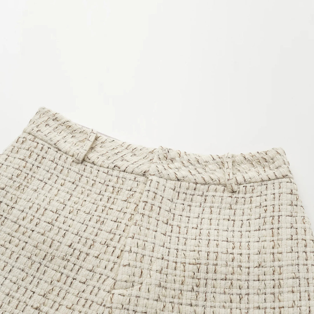 "Afternoon in Los Angeles" Tweed Shorts - Off-White
