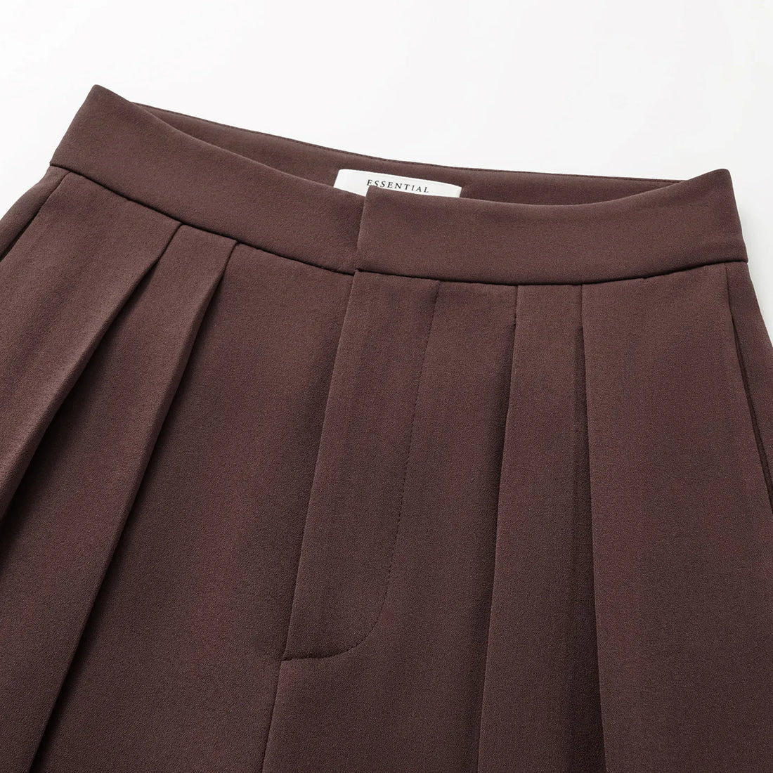 "Speak Sleek." Anti-wrinkle Acetate Special Cut Wide Leg Trousers - Suede Brown