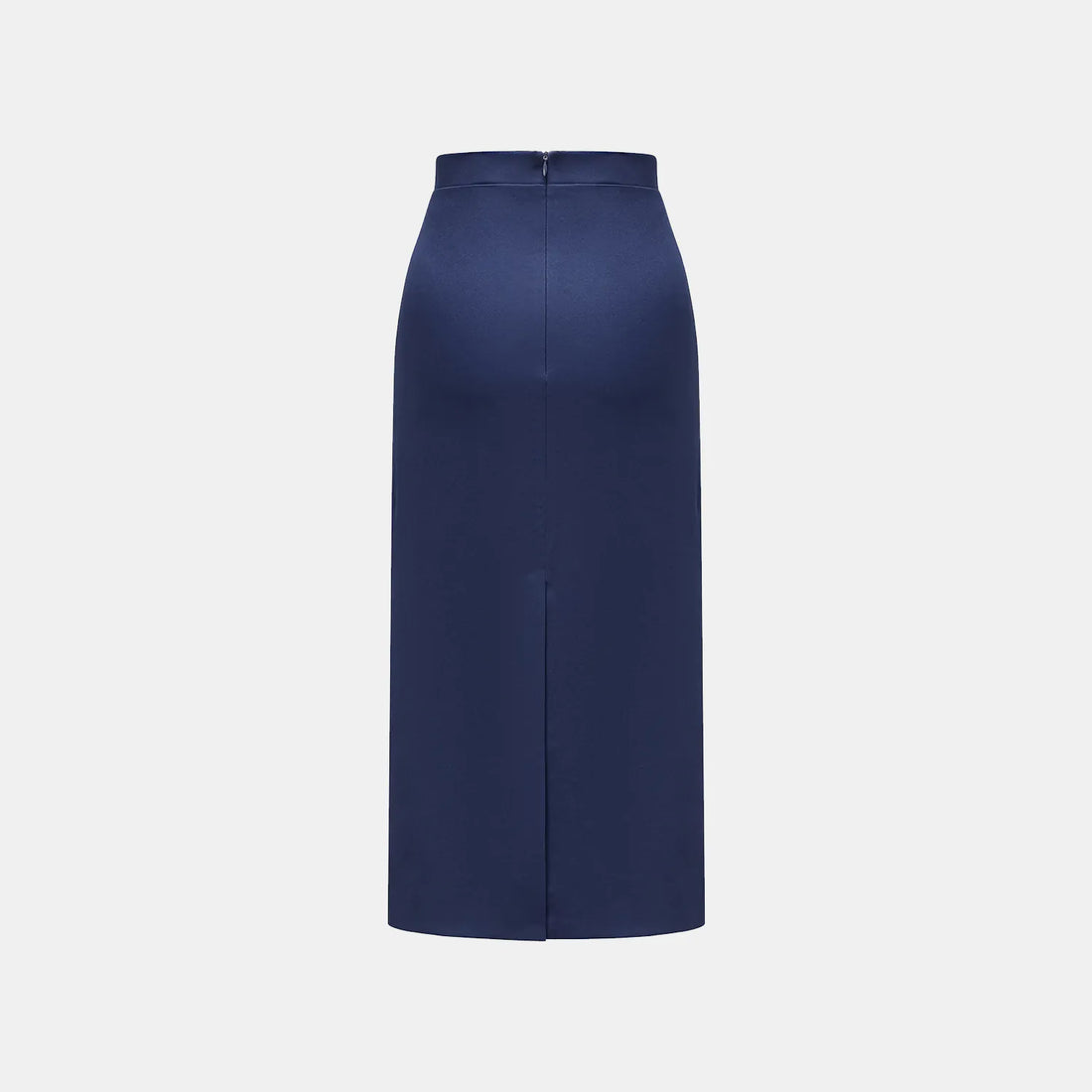 "Speak Sleek." Acetate pencil skirt—Indigo