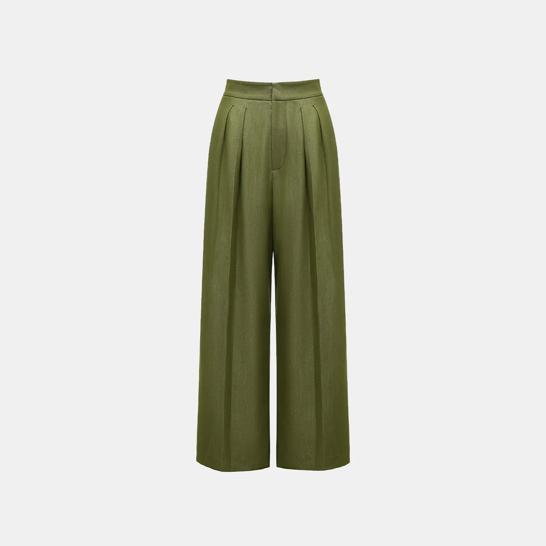 "Speak Sleek." Italian textured fabric three-dimensional tailored wide-leg pants—Amber Garden