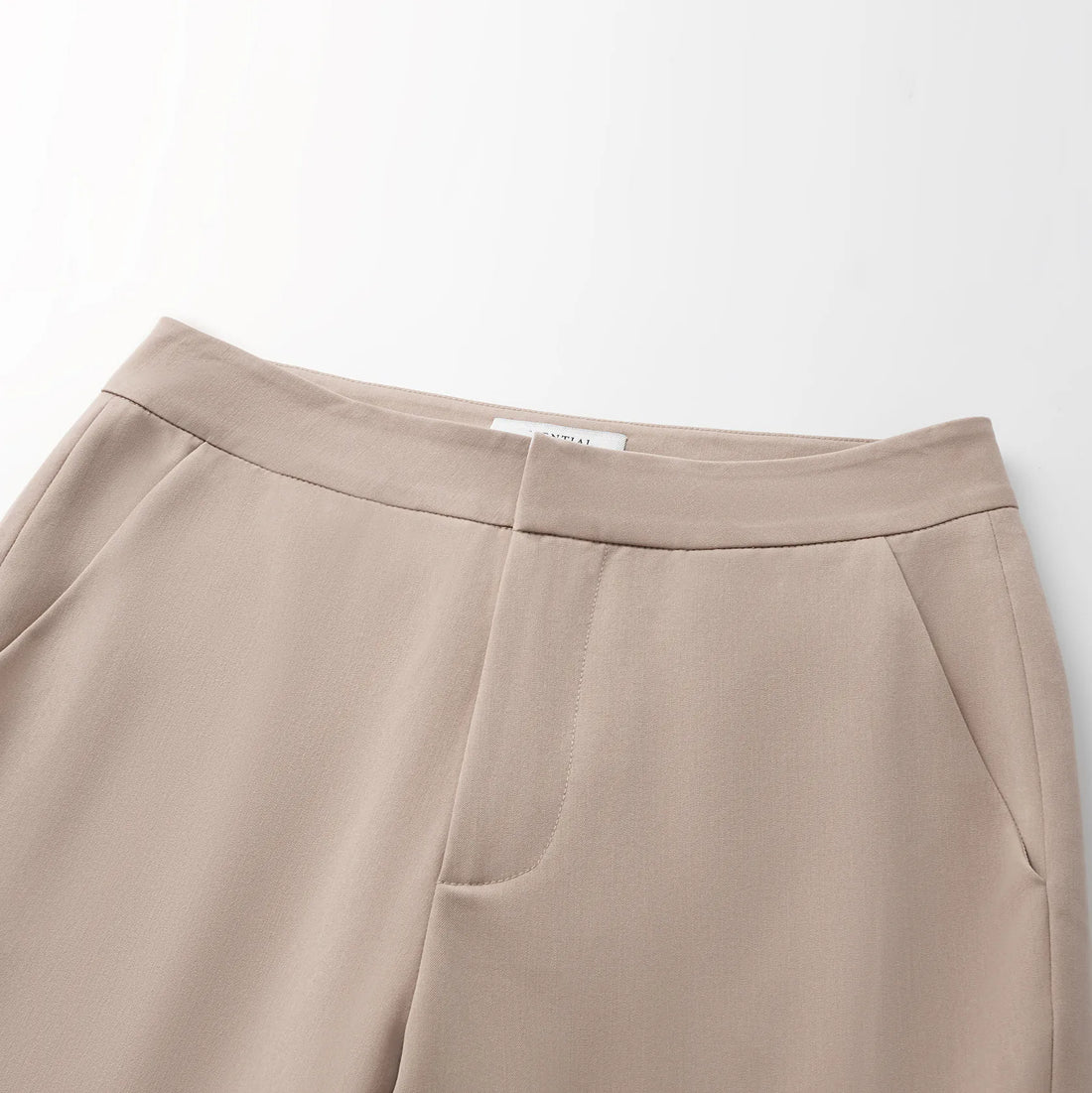 "Speak Sleek." Italian textured fabric flared pants - Taupe