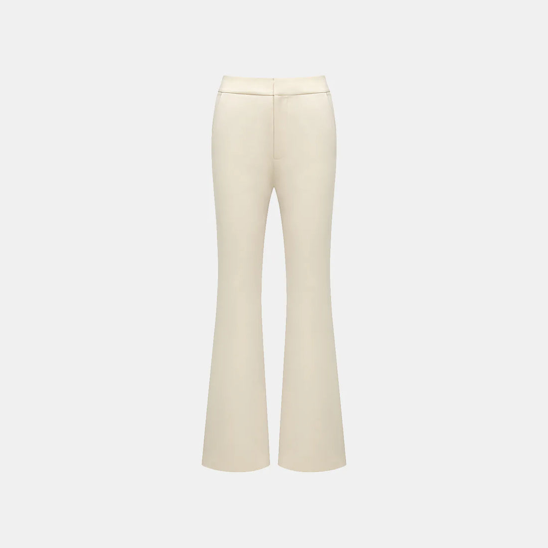 "Speak Sleek." Acetate flared pants—Champagne