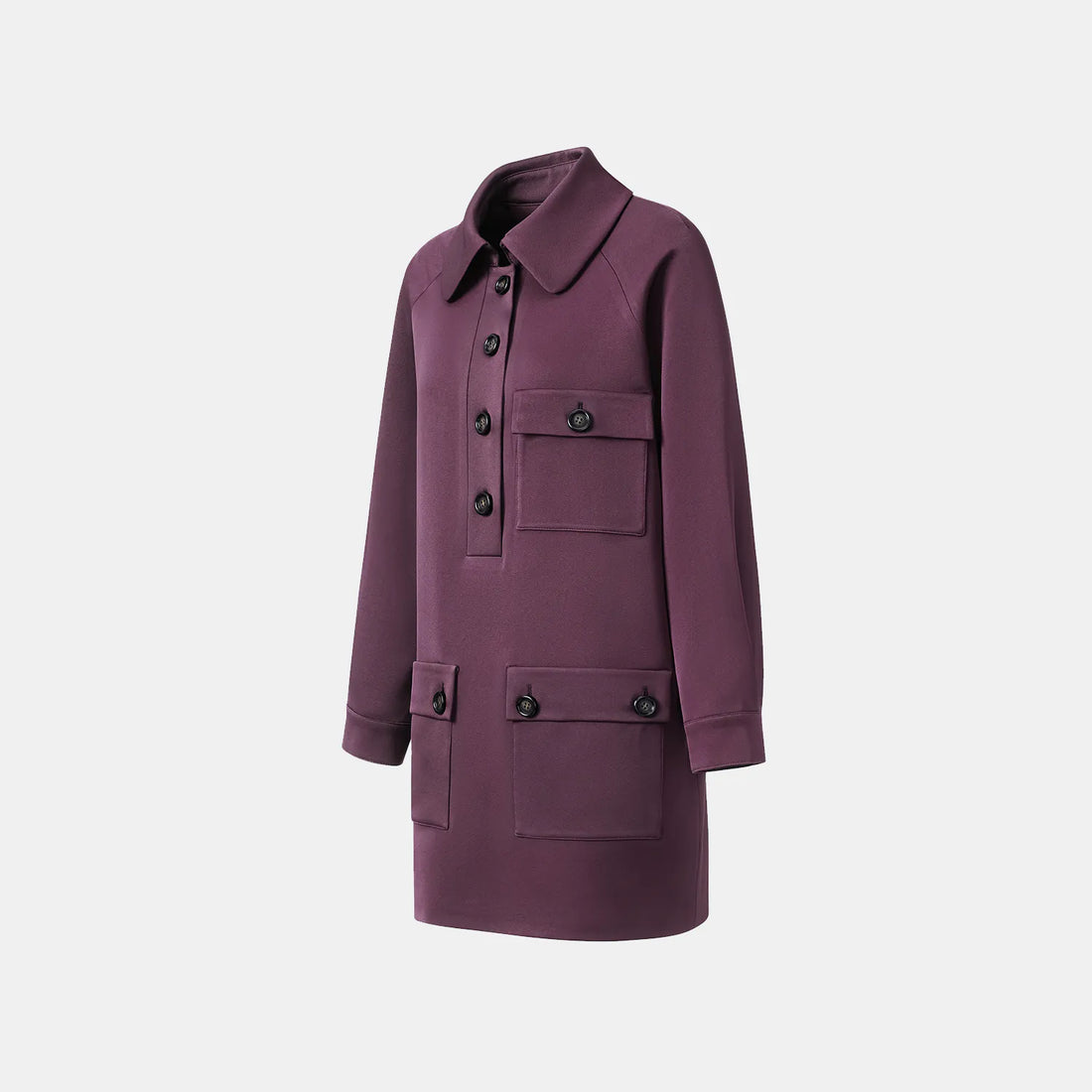"Easy-go Chic" Heavy Acetate Casual Dress - Purple