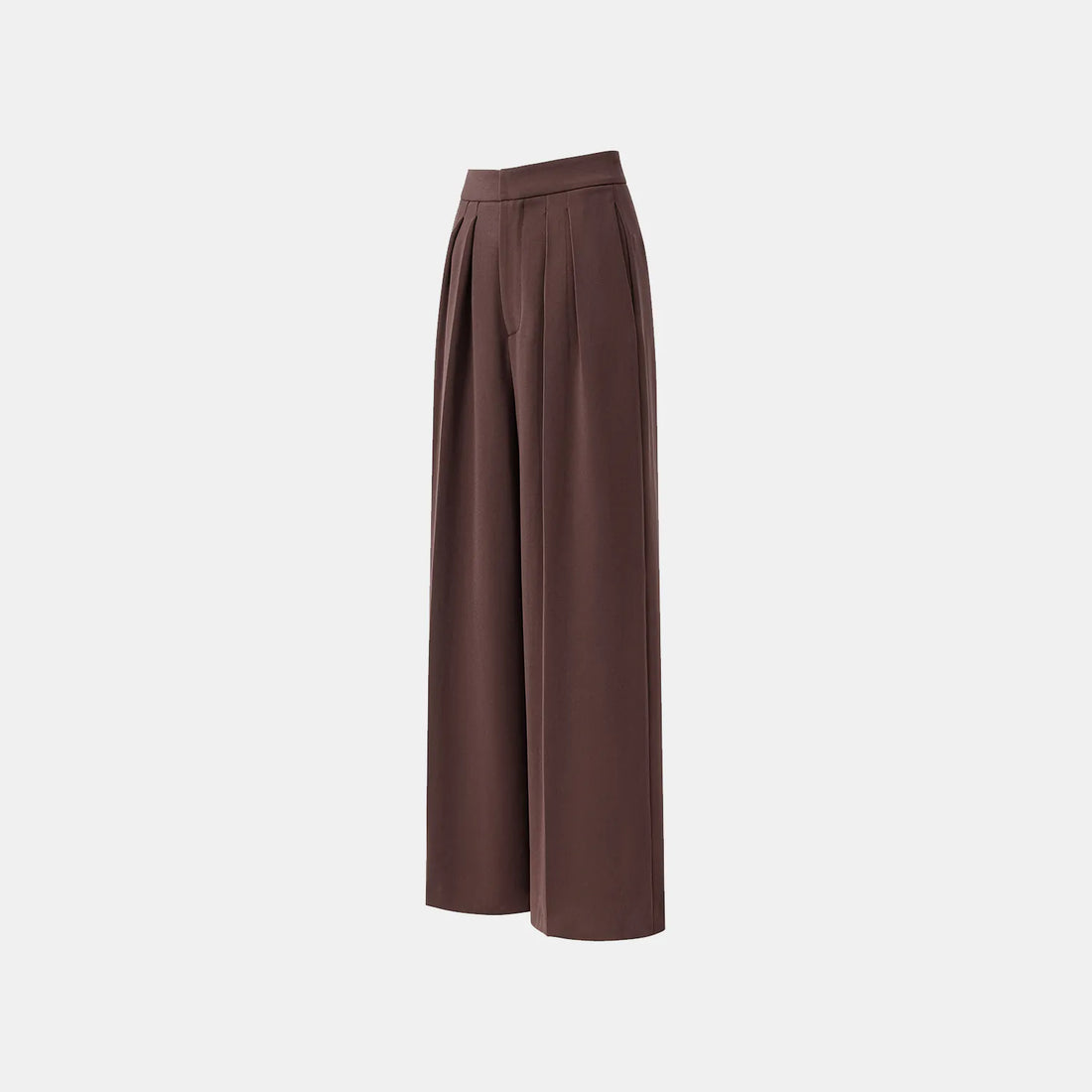 "Speak Sleek." Anti-wrinkle Acetate Special Cut Wide Leg Trousers - Suede Brown