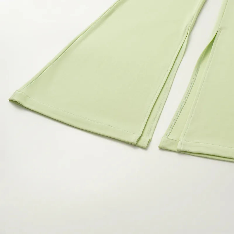 "Exquisite Everyday" Ultra Soft Modal Vest/Straight Leg Pants Set - Mint Green