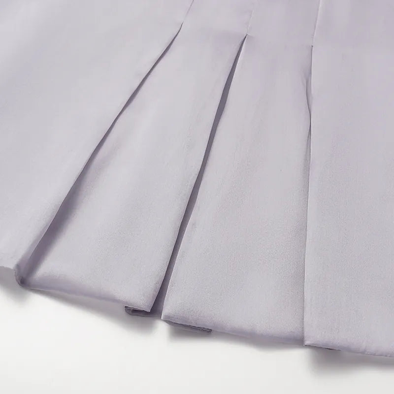 "Lazily in the Spring" Silk Organza Satin Three-Dimensional Tailoring Chinese Style Cardigan - Dusk Cloud Purple