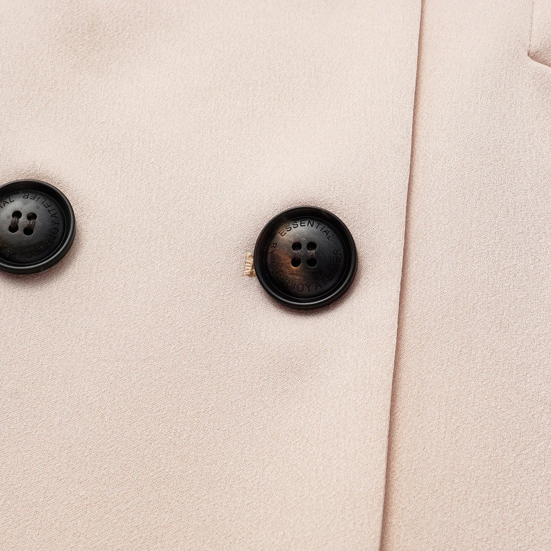 "Speak Sleek." Acetate Double-Breasted Blazer—Pink