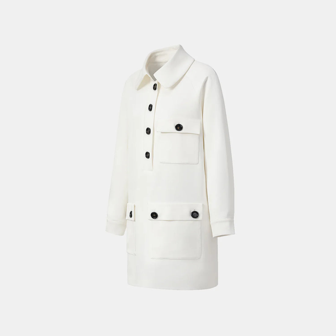 "Easy-go Chic" Heavy Acetate Casual Dress - White