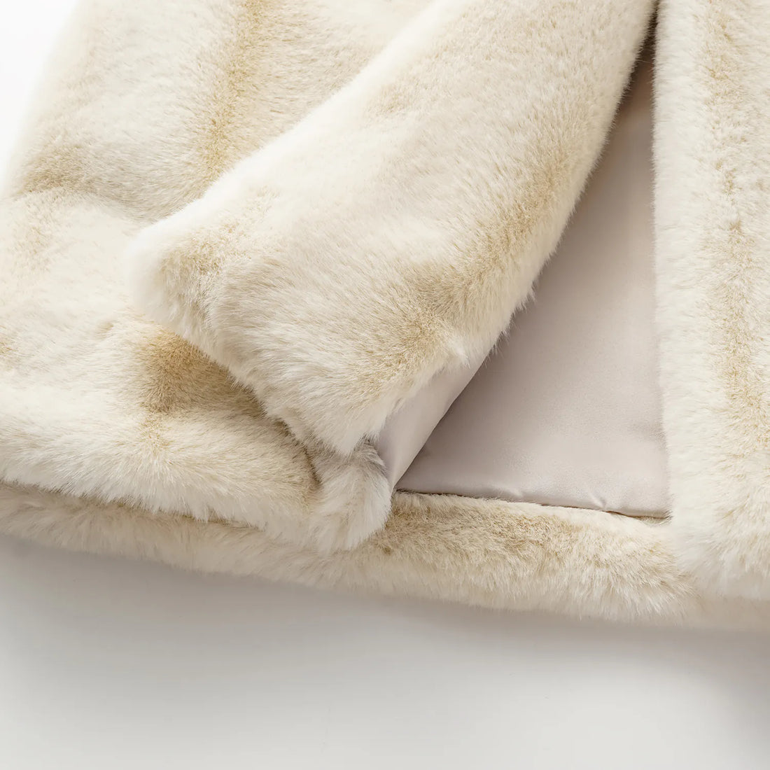 "Winter Diary" Tech Fur Chinese Style Vest Jacket - Platinum Beige